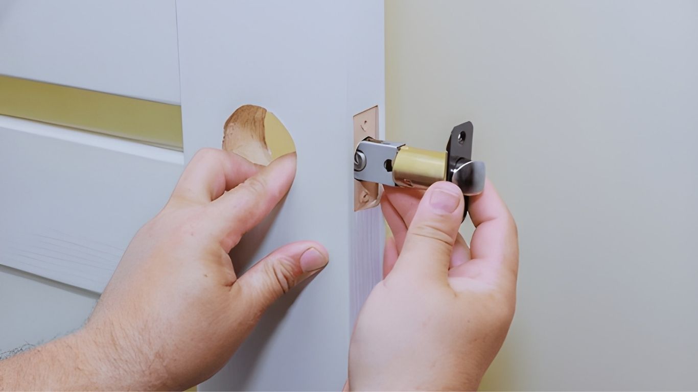 Slot plaatsen in houten deur